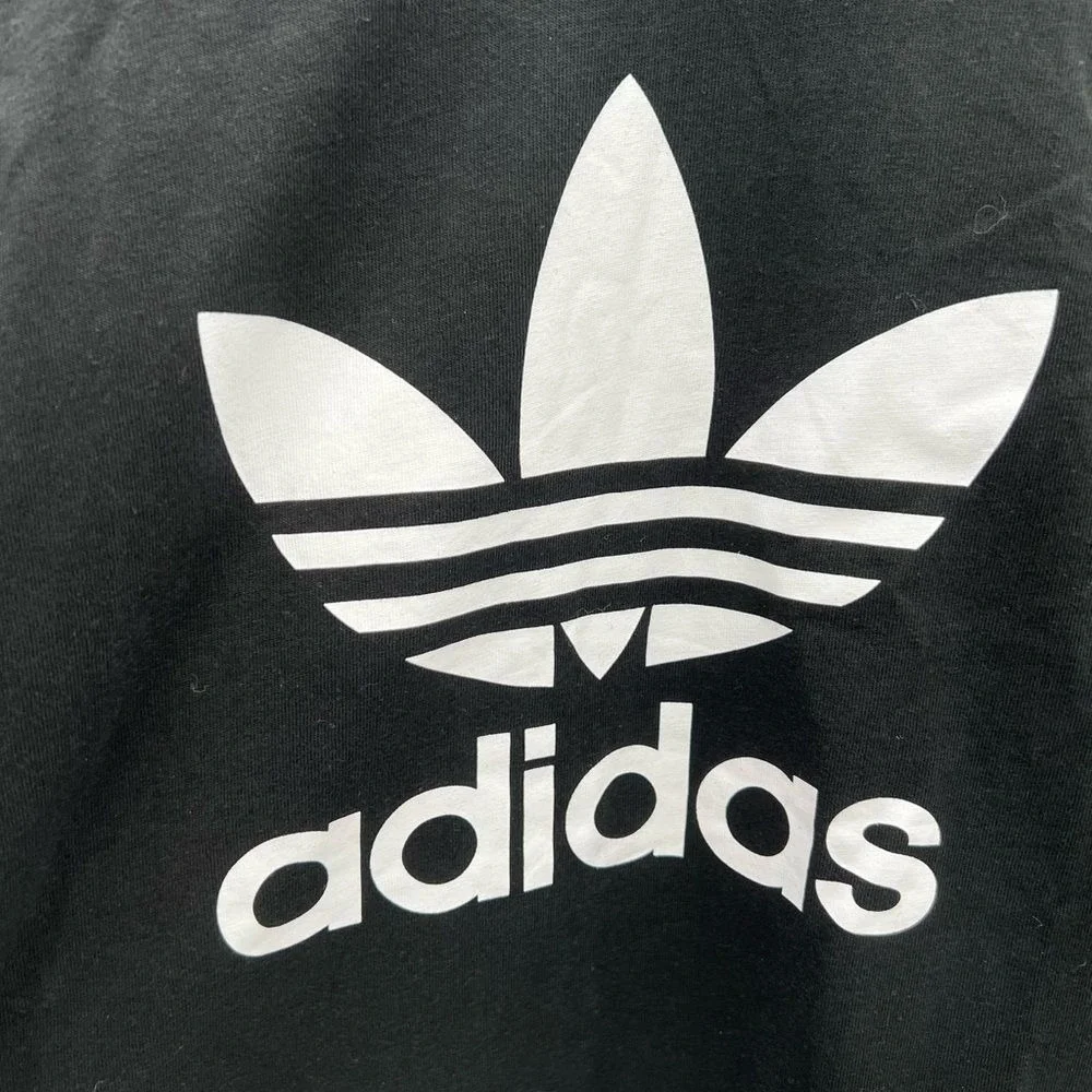 Adidas Originals Mens Trefoil T-Shirt Black White Graphic‎ Logo Tee H06642 M